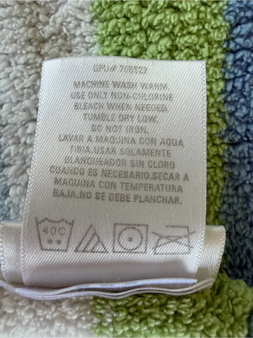 Y2K Carter’s Just One Year Striped Chenille Knit Baby Blanket Blue Green 31x36